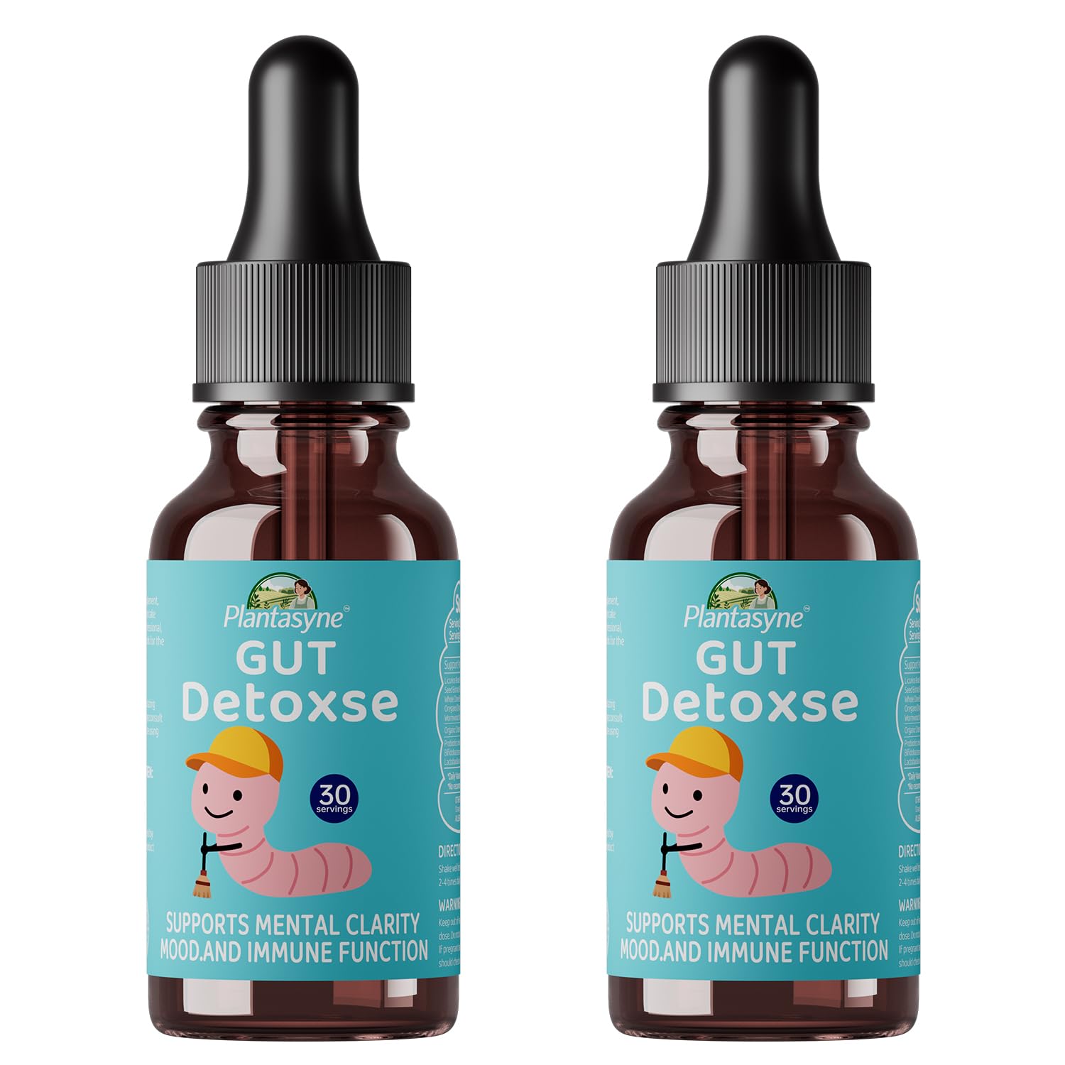 Plantasyne Herbal Gut Cleanse Drops with Black Walnut Hull & Barberry Root | Gentle Liquid Detox for Gut & Colon Support | for Adults & Kids|30 Servings Plantasyne uk supplements