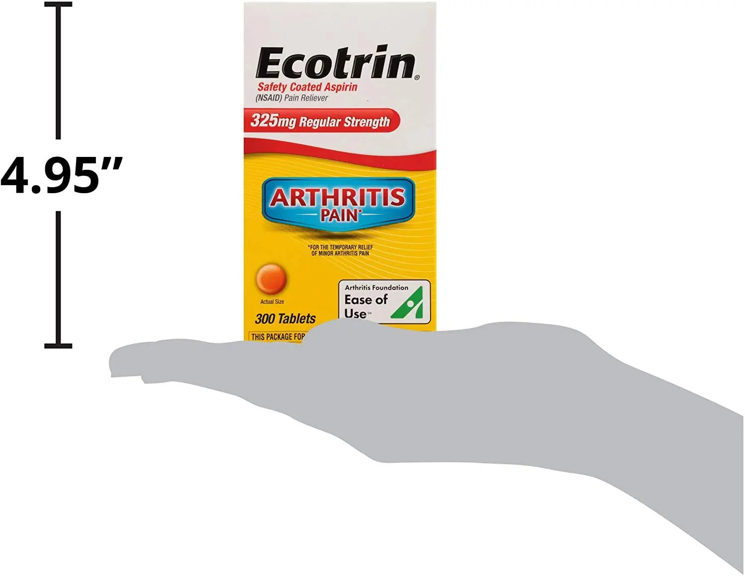 Ecotrin Regular Strength Safety Coated Aspirin | Arthritis Pain | 300 Tablets (2 Pack) Ecotrin uk supplements
