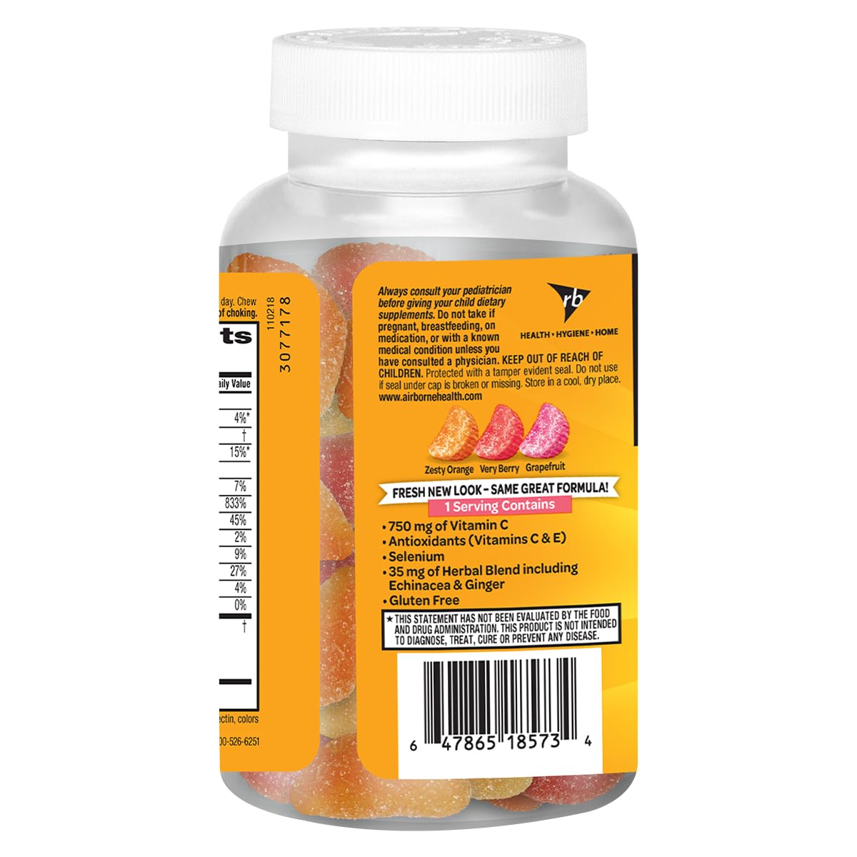Airborne 750mg Vitamin C Immune Support Supplement Gummies for Adults, Assorted Fruit Flavor, Gluten Free Crafted Blend with Powerful Antioxidants Vitamins A C & E, 42 Gummies (2 Pack) Airborne uk supplements