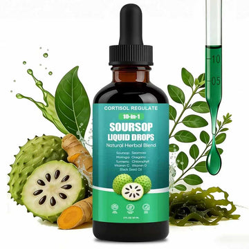 CORTISOL REGULATE Soursop Liquid Drops, 10-in-1 Blend with Sea Moss, Moringa, Turmeric, Black Seed Oil, Oregano, and More, 2 fl oz (1 Pack) CORTISOL REGULATE uk supplements