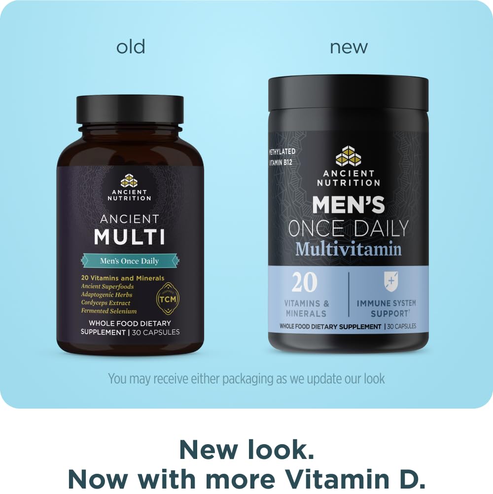 Ancient Nutrition Multivitamin for Men, Ancient Multi Men's Once Daily Vitamin Supplement 30 Ct, Vitamin A, Vitamin B and Vitamin K2, Fenugreek Seed Ancient Nutrition uk supplements