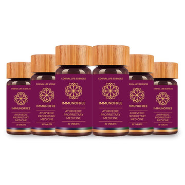 Biogetica Immunofree Herbal Supplement for Immune Support - Natural Potent Blend of Tulsi, Kalmegh, Yashtimadhu & Giloy for Immune Boost - 100% Vegan - 30 Tablets- Pack of 6 Biogetica uk supplements