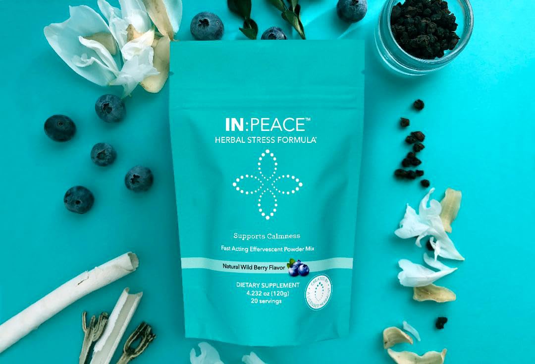 In:TotalWellness IN:Peace Herbal Calming Formula. 20 Serving Pouch, Wild Berry Flavor. 9 Herb Antioxidant + Adaptogen Blend. Clinically Proven Ingredients. Crafted by a Licensed Herbalist INTotalWellness uk supplements