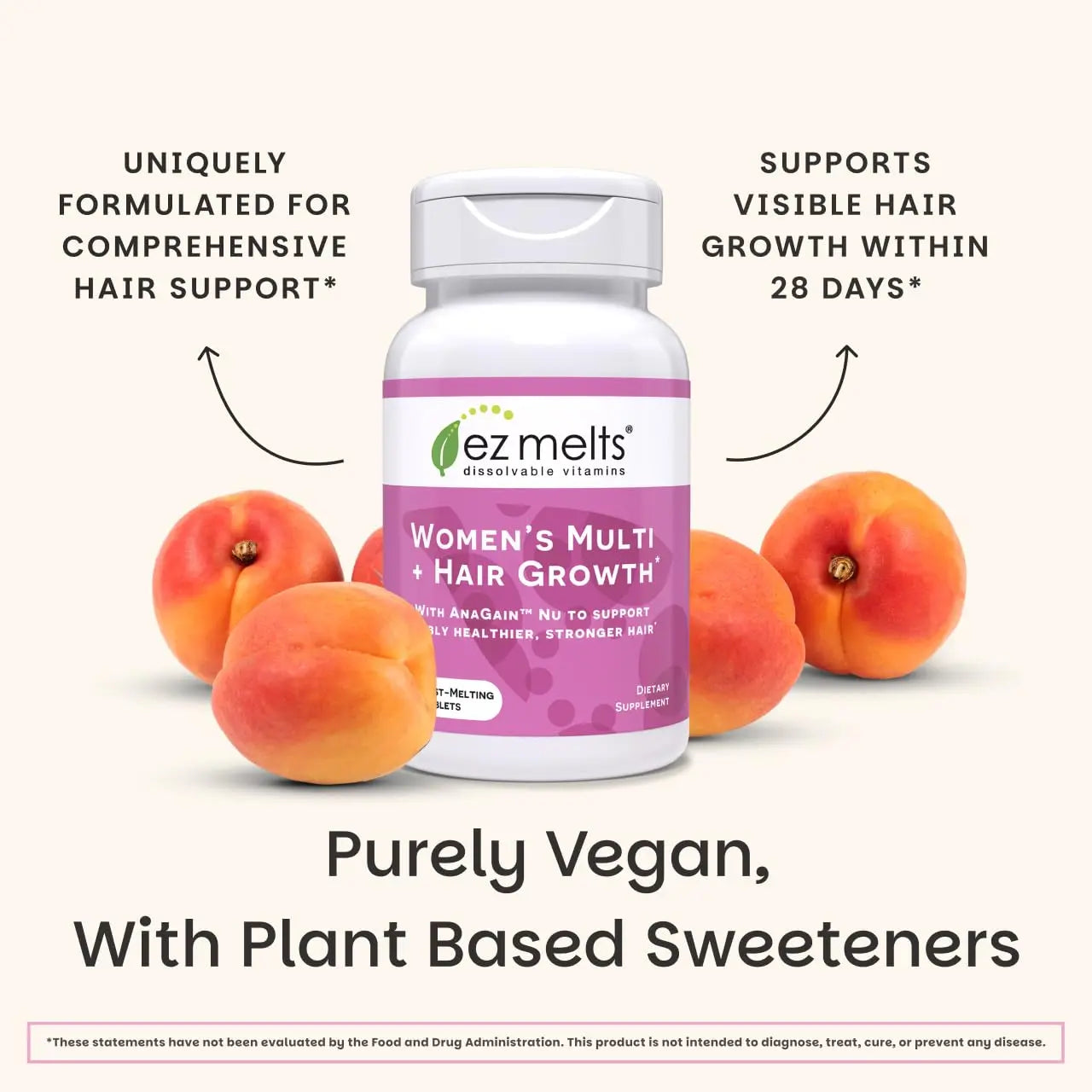 EZ Melts Women's Multi + Hair Growth - Daily Multivitamin for Women - Supports Healthy Energy Levels & Reduced Hair Shedding EZ Melts uk supplements