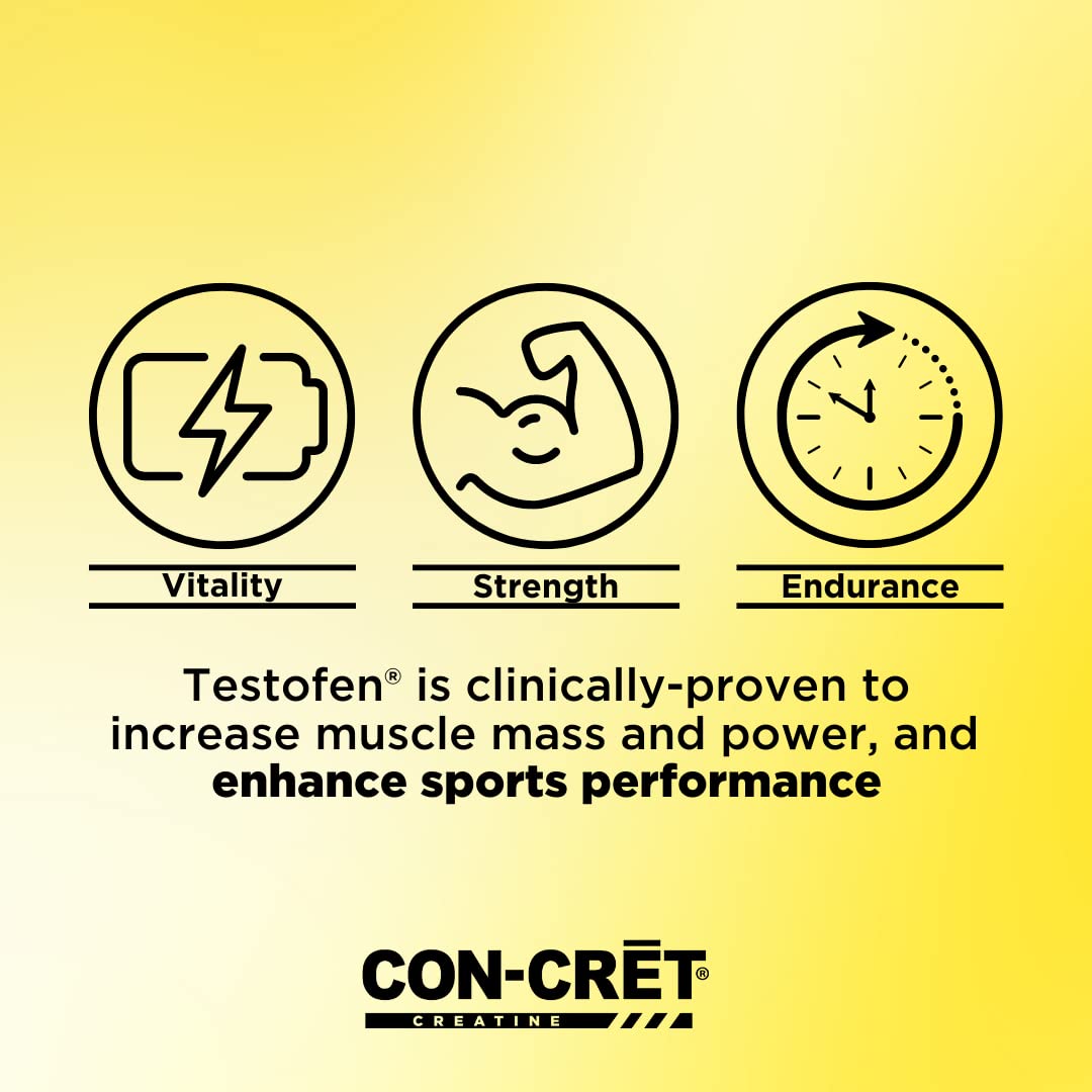 CON-CRET®+ Test, CON-CRET® Patented Creatine HCl Now with Testofen®, Boost Testosterone Levels, 60 Capsules CON-CRET uk supplements