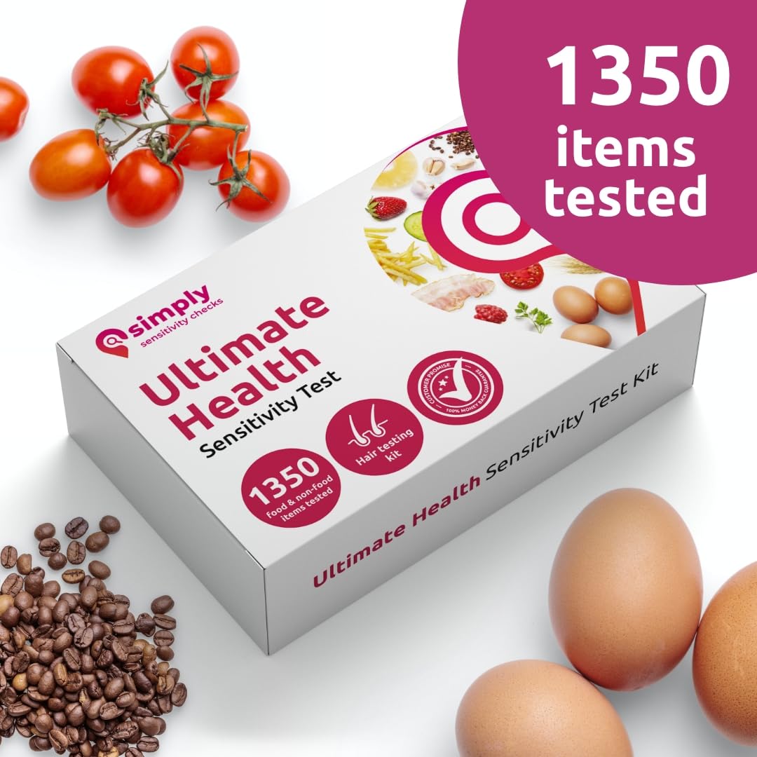 Simply Sensitivity Checks 1350+ Items Food Sensitivity Test Kit for Adults – Foods & Non-Foods, Including Lactose, Gluten, Vitamins, Minerals, Gut Health & More – at-Home Food Intolerance Test Kit Simply Sensitivity Checks uk supplements