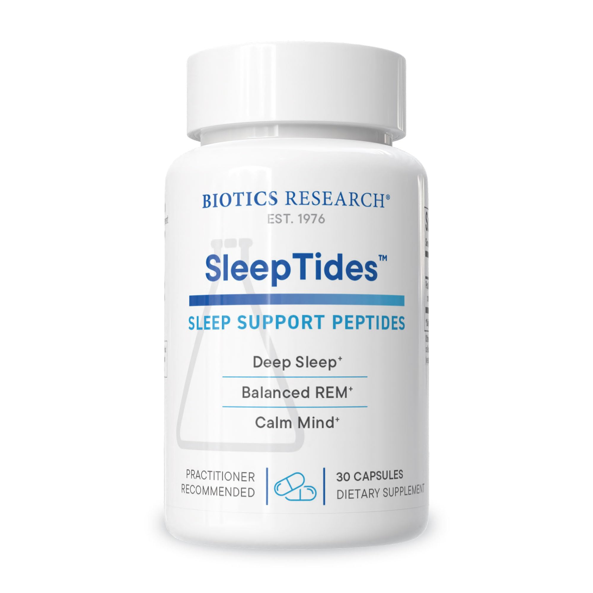 Biotics Research SleepTides - Plant Peptide Sleep Support for Deep and REM Sleep, Bioactive Rice Protein Peptides, Supports Healthy Cortisol Levels, Non-Habit Forming, Gluten, Dairy, GMO Free, 30 Caps BIOTICS RESEARCH uk supplements