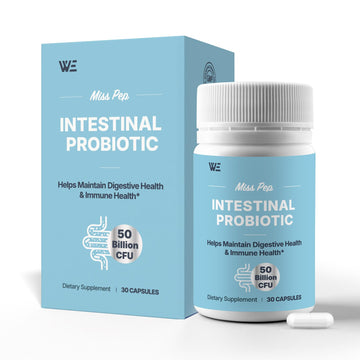 MISS PEP Probiotics 50 Billion CFU - 8 Unique Strains + 3 Prebiotics - Immune, Digestive & Gut Health - Supports Occasional Constipation, Diarrhea, Gas & Bloating - Probiotics for Women & Men - 30ct MISS PEP uk supplements