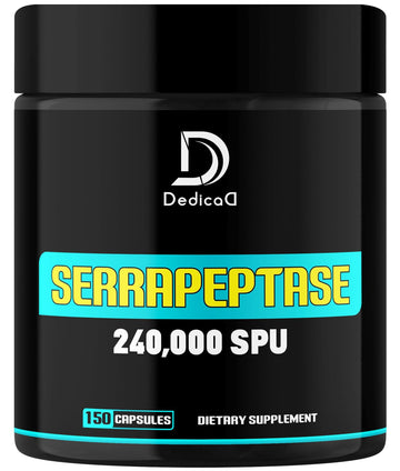 DEDICAD Serrapeptase Supplement 240,000 SPU - 150 Capsules for Smooth Breathing, Heart Health & Immune System Support - 75-Serving Supply DEDICAD uk supplements