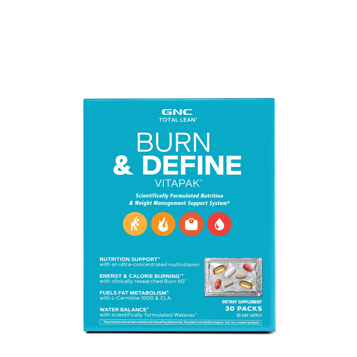 GNC Total Lean Total Lean Burn & Define VitaPak - 30 Vitapaks GNC uk supplements