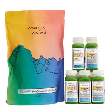 Magic Mind Focus Energy Drink Shots - No Jitters, Stress Relieving, Ashwagandha, Functional Mushrooms, Matcha Green Tea, Vitamin B12, Vitamin C - 2 FL Oz (5 Pack) Magic Mind uk supplements