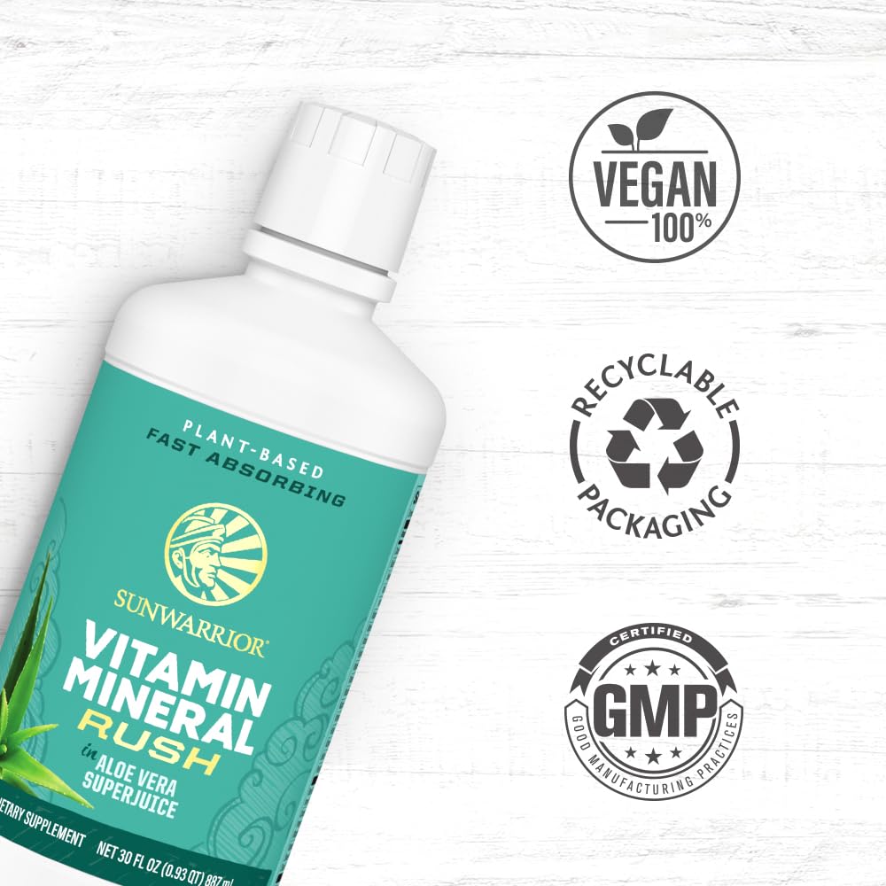 Sunwarrior Liquid Multivitamin Supplements & Minerals Vegan Plant-Based with Aloe Vera for Men and Women | Energy & Immune Support Gluten Sugar Dairy Free | 30 Fl Oz Sunwarrior uk supplements
