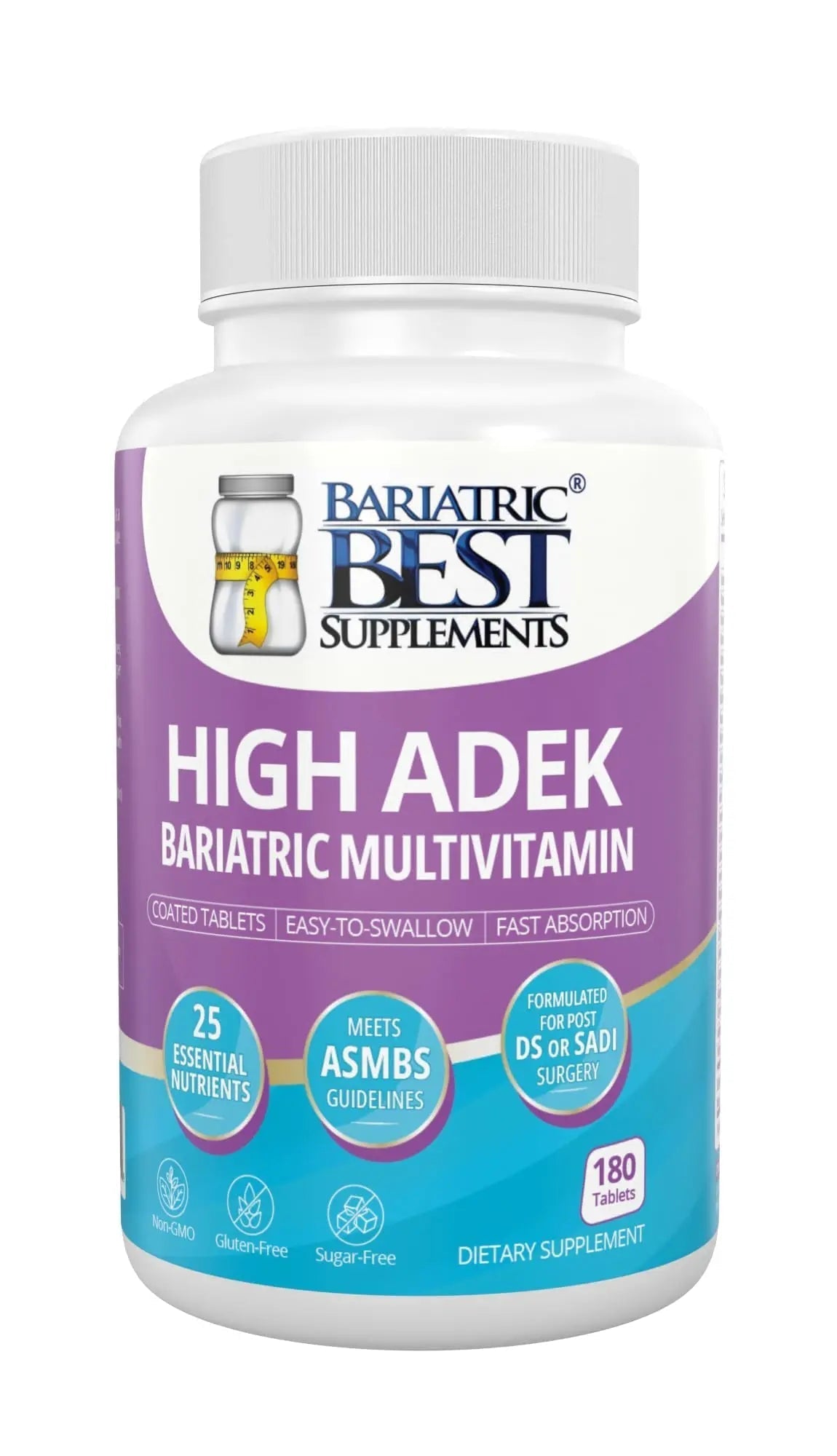 High A D E K Bariatric Multivitamin for Post DS/SADI Surgery, 25 Essential Nutrients for Post-Weight Loss Surgery, 180 Tablets Bariatric Best Supplements uk supplements