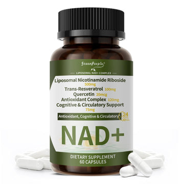 NAD+ Supplement for Women with Resveratrol , 20-in-1 NAD Plus Supplement with Liposomal Nicotinamide Riboside Boost NAD+ Levels for Cell Repair Energy, Antioxidant,Focus - 60 Vegan Capsules GREENPEOPLE uk supplements