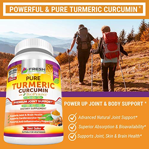 Turmeric Curcumin with BioPerine 1950mg - Natural Joint & Healthy Inflammatory FRESH HEALTHCARE uk supplements