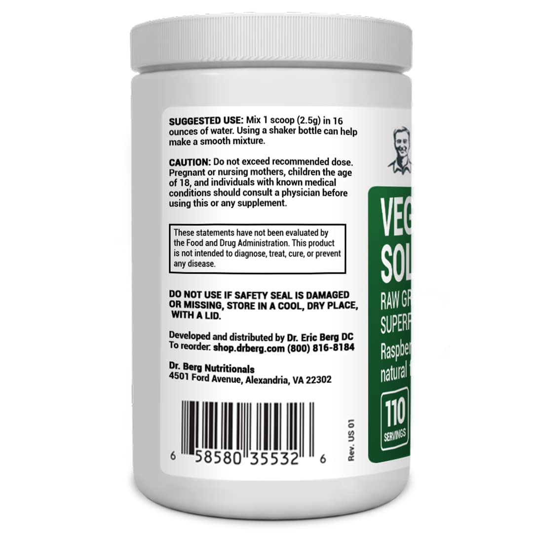 Dr. Berg's (Veggie Solution) Organic Super Greens Powder w/Spirulina - Raw Green Dr. Berg Nutritionals uk supplements