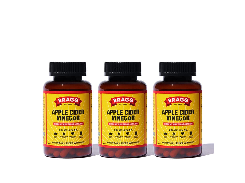 Bragg Apple Cider Vinegar Capsules - Vitamin D3 & Zinc - 750mg of Acetic Acid – Immune Bragg uk supplements