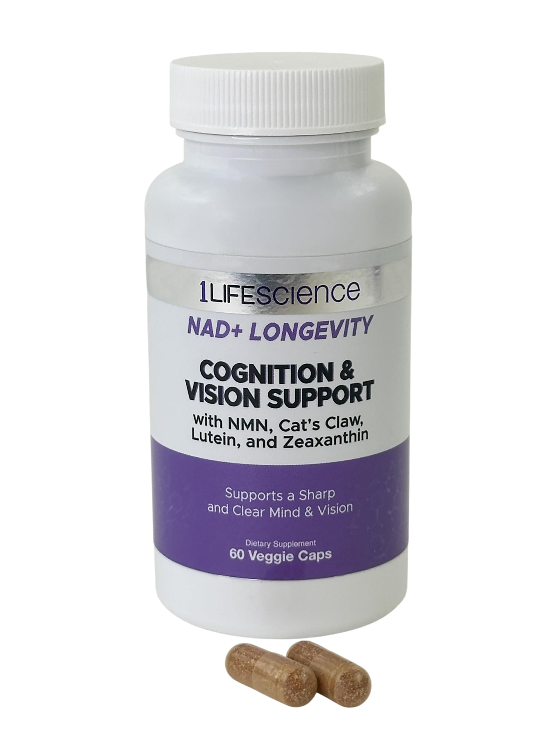 1LifeScience Cognition & Vision Support Supplement – NMN, Lion’s Mane, Cat’s Claw, Apigenin, PQQ & Lutein – NAD+ Support Formula – cGMP Made in USA – 60 Caps 1LifeScience uk supplements