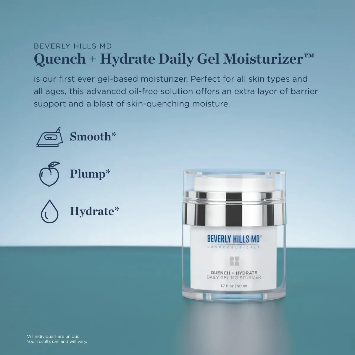 Beverly Hills MD Quench + Hydrate Daily Gel Moisturizer- Visibly Smooth, Plump, Hydrate Face & Neck for Wrinkles, Sagging- Skin Smoothing & Re-Energizing- Visibly Reduce Signs of Aging w/Niacinamide Beverly Hills MD uk supplements