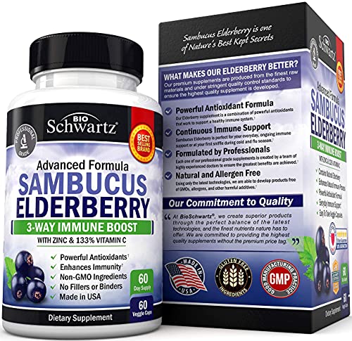Elderberry with Zinc and Vitamin C for Adults - Immune Support Vitamins BioSchwartz uk supplements