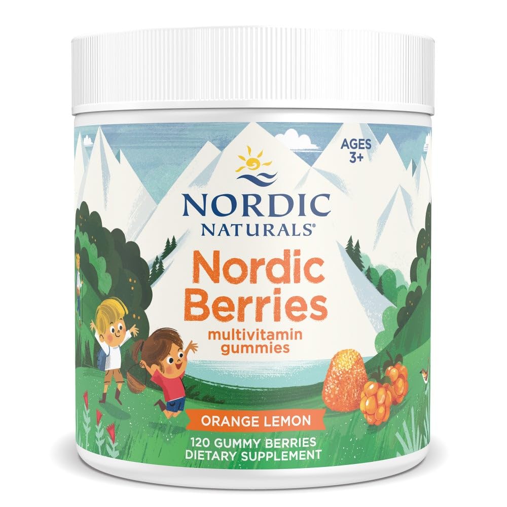 Nordic Naturals Nordic Berries, Citrus - 120 Gummy Berries - Great-Tasting Multivitamin for Ages 2+ - Growth, Development, Optimal Wellness - Non-GMO, Vegetarian - 30 Servings Nordic Naturals uk supplements