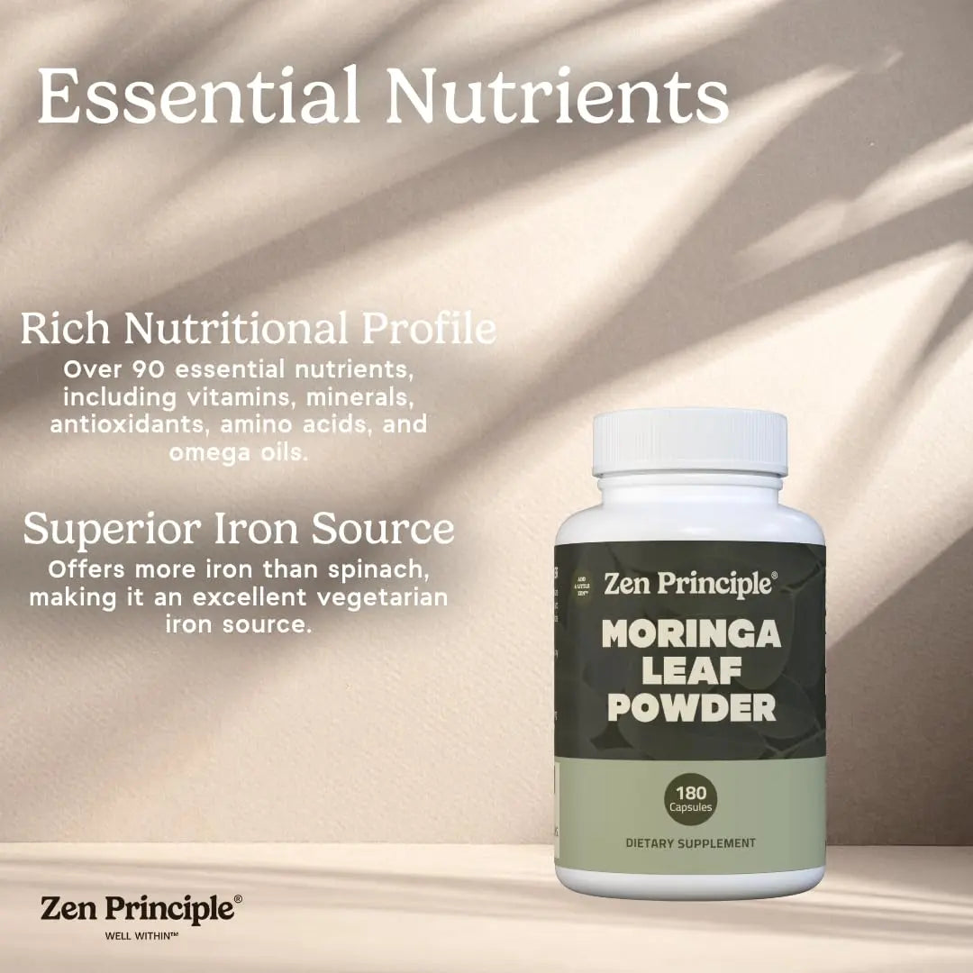 Zen Principle Organic Moringa Oleifera. Ultra-Premium. Provides an All Natural Energy Boost and Multi-Vitamin Zen Principle uk supplements