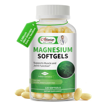 Magnesium Glycinate 500mg Softgels Supplement, Small Easy to Swallow Magnesium Gelcaps High Absorption for Night Leg&Sleep Support, Muscle&Bone, Calm, Non GMO, 120 Gelcaps, 60 Day Supply Alliwise uk supplements