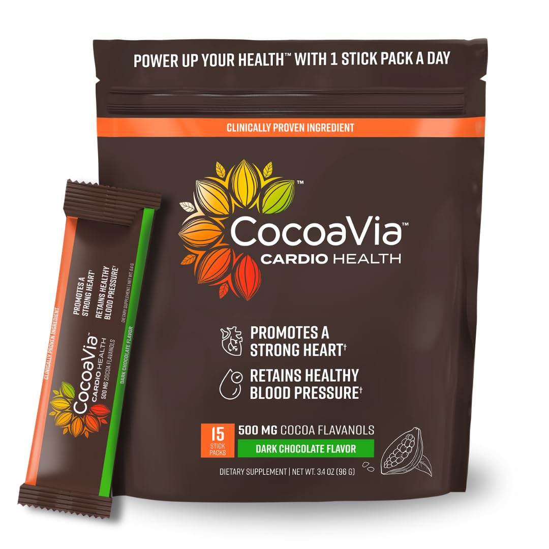 CocoaVia Cardio Health Cocoa Powder, 15 Single Serve Sticks, 500mg Cocoa Flavanols CocoaVia uk supplements