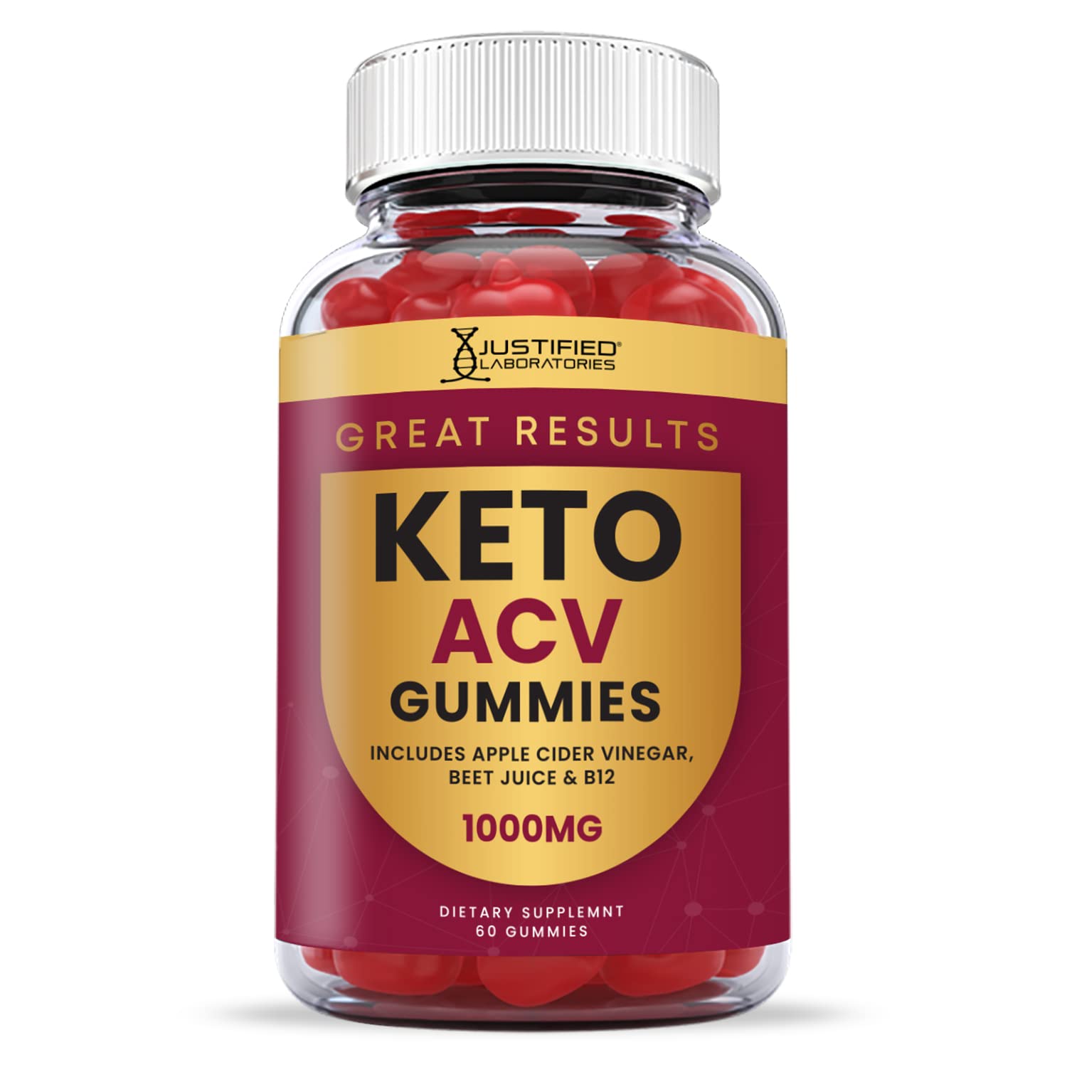 Justified Laboratories (2 Pack) Great Results Keto ACV Gummies 1000MG Justified Laboratories uk supplements