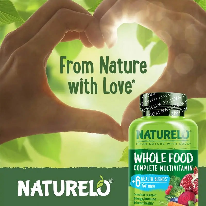 NATURELO Mens Multivitamins - Whole Food Multivitamin for Men with Vitamins, Minerals - 120 Vegetarian Capsules for Energy, Brain, Heart, Eye Health* NATURELO uk supplements