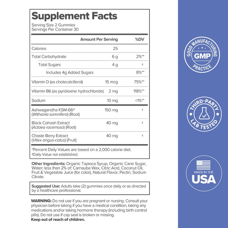 O Positiv MENO Gummies for Menopause, 30 Servings (Pack of 1) - Hormone-Free Supplements for Women with Black Cohosh & Ashwagandha KSM-66 - Helps Alleviate Hot Flashes, Night Sweats, & Mood Swings O Positiv uk supplements
