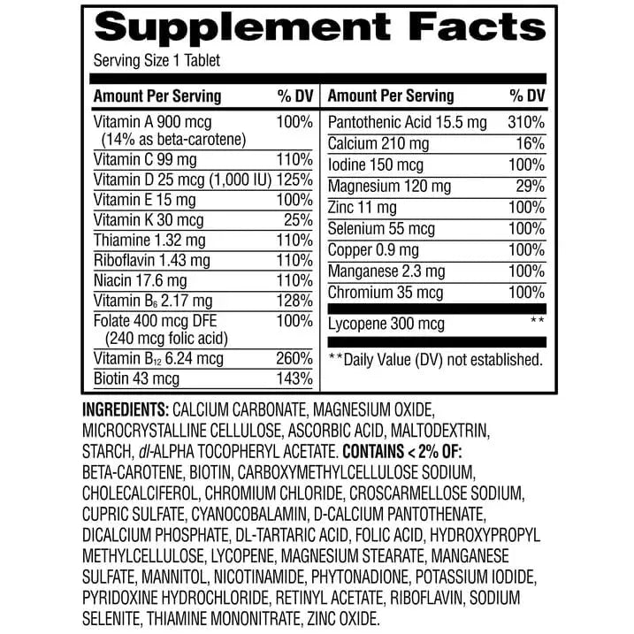 AGILIPET Equate One Daily Men's Multivitamin Multimineral Supplement Tablets, 100 Count Sticker AGILIPET uk supplements