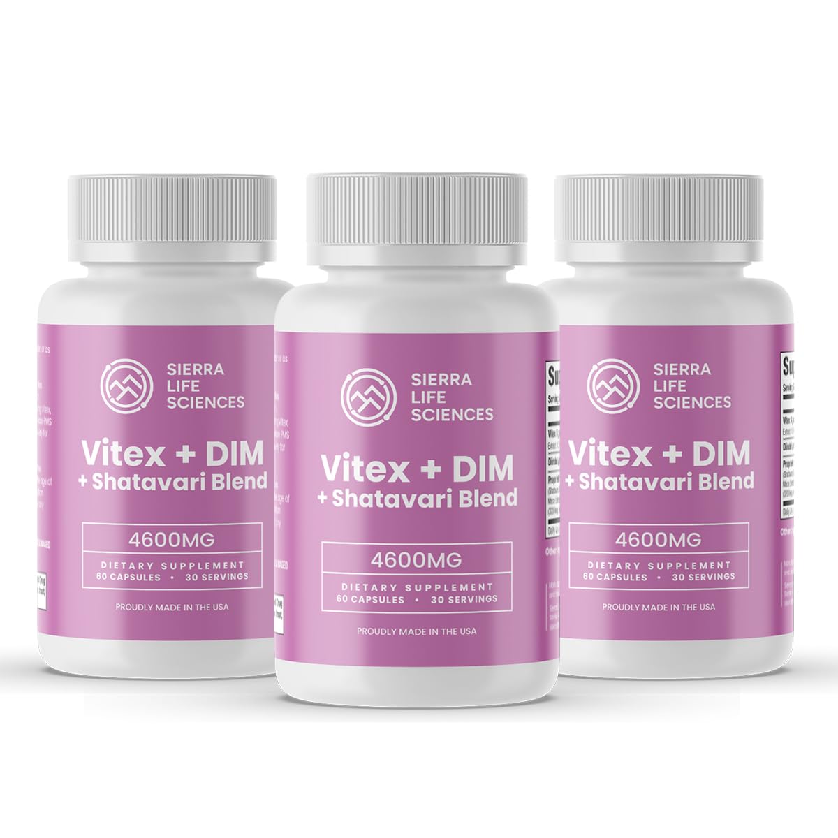 SIERRA LIFE SCIENCES Hormonal Balance Blend for Women – Vitex, DIM, Shatavari + Adaptogenic Support – Menstrual & Menopause Relief – Vegan, Clean-Label Formula – 4600mg – (Pack of 3) SIERRA LIFE SCIENCES uk supplements
