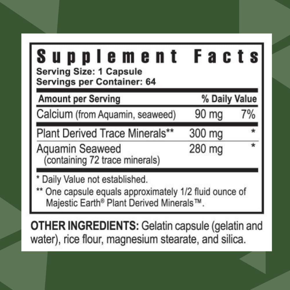 Youngevity Ultimate Mineral Caps™ - 70+ Essential Full Spectrum Trace Minerals - Nutrient-Dense, Derived from Humic & Aquamin Seaweed (64 Capsule) Youngevity uk supplements