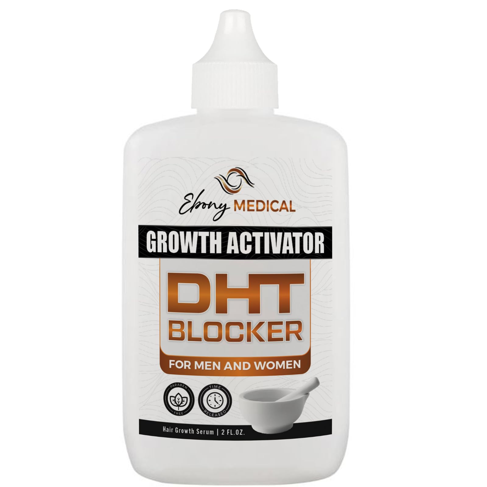 Ebony Medicals DHT Blocker Hair Growth Serum - Hair Loss Supplement, Supports Natural Regrowth Natural Curves uk supplements