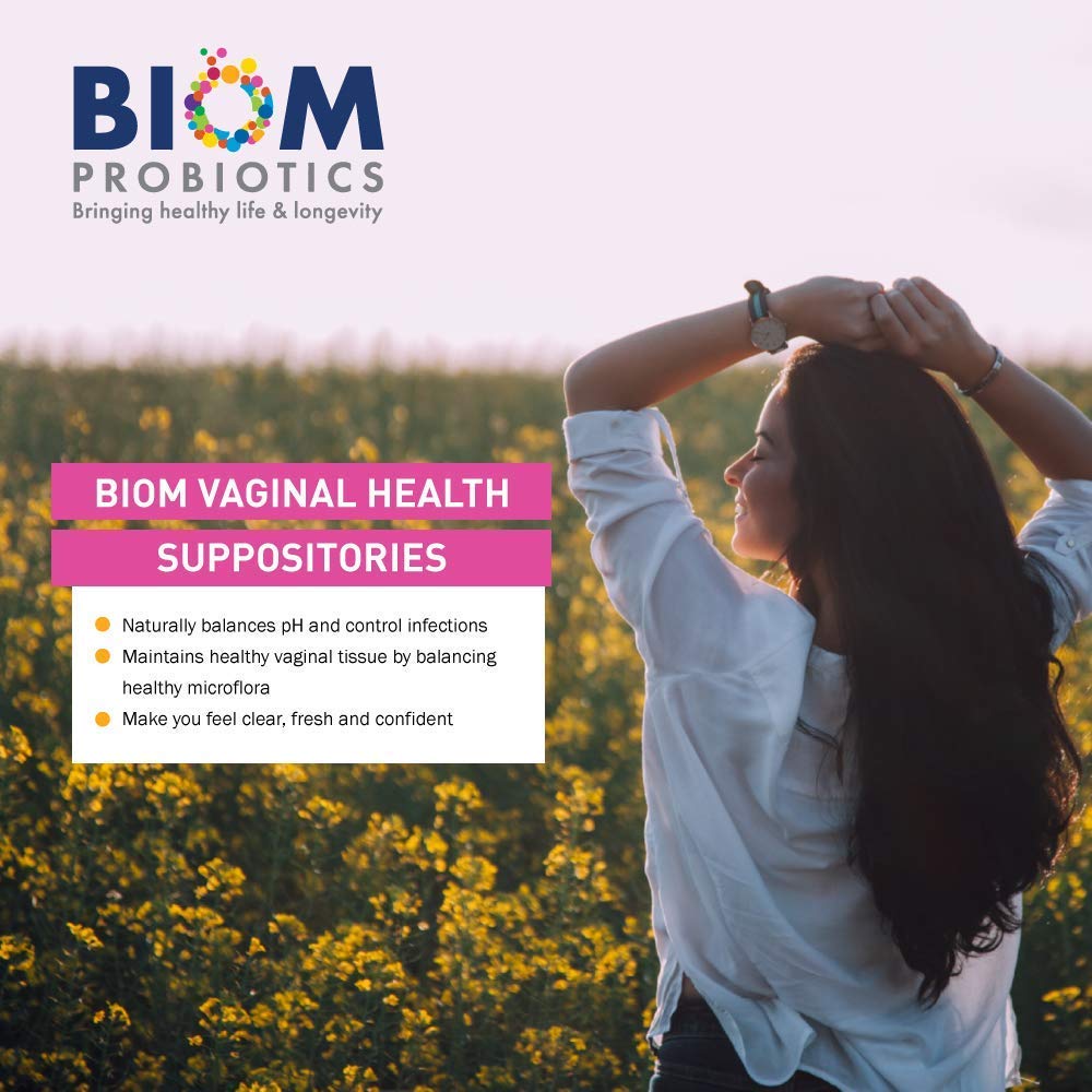 Biom Vaginal Probiotic Suppository: Natural Vaginal pH and Odor Control Regimen; Balance Biom Probiotics uk supplements