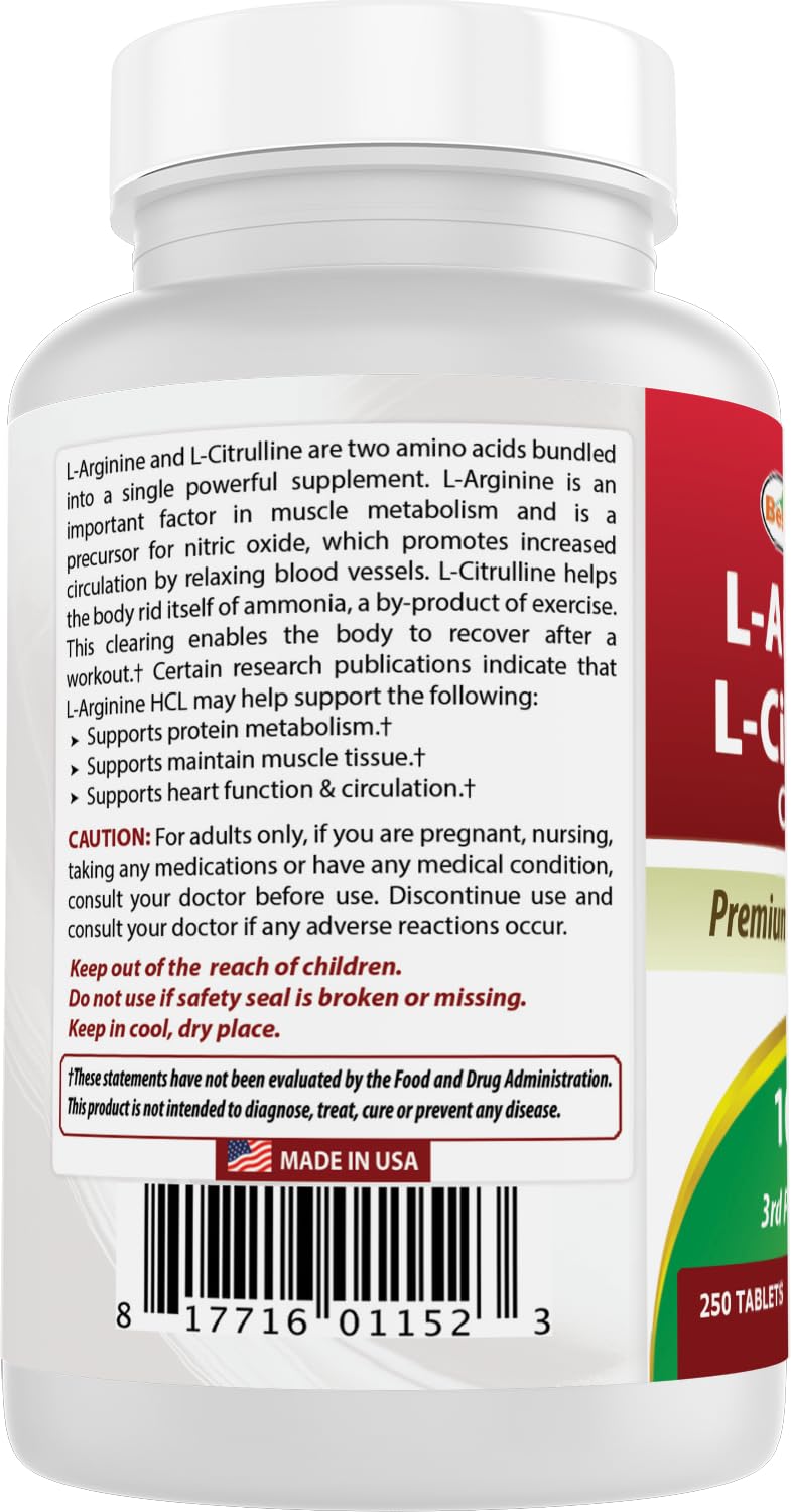 Best Naturals L-Arginine L-Citruline Complex Tablets, 250 Count Best Naturals uk supplements