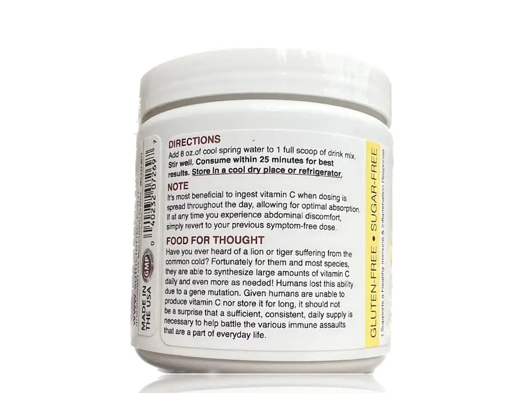 Sufficient-C High Dose Non-GMO Vitamin C Lemon Peach Immune-Ade Drink Mix, Convenient 125 Gram Size w/L-lysine, Bromelain & a Premium 96% Pure Green Tea Extract Sufficient-C uk supplements