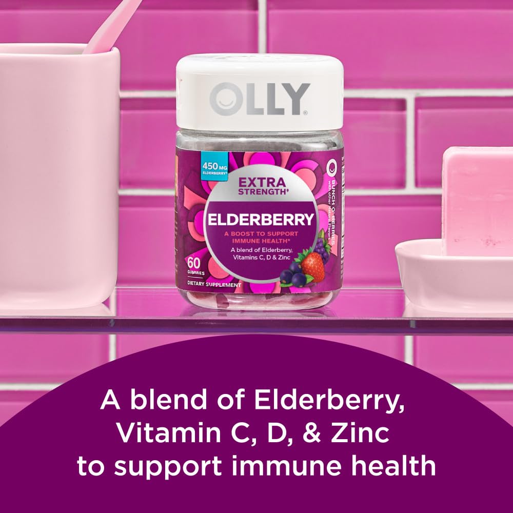 OLLY Extra Strength Elderberry Gummies, Immune Support, 450mg Elderberry, Vitamin C OLLY uk supplements