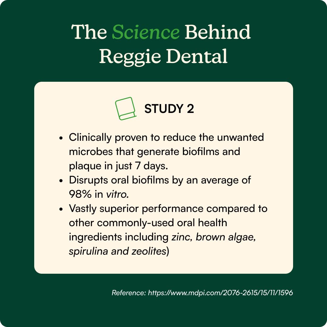 Reggie Dental Powder for Dogs | Reduce Bad Breath in 7 Days, Plaque & Tartar Control | Natural Dog Dental Supplement | Postbiotic Formula with Organic Kelp | Vet-Approved & Made in USA | 60 Servings Reggie uk supplements