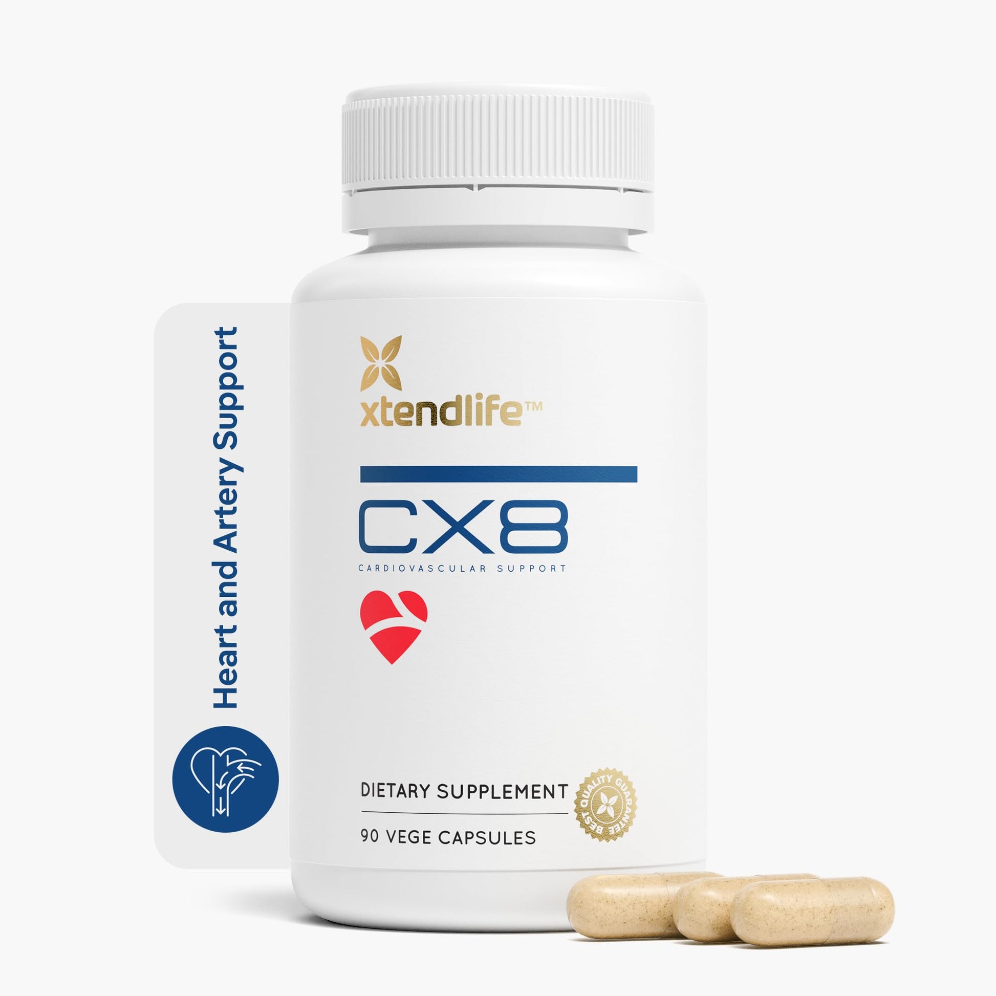 Xtendlife CX8 Heart Health Supplement for Cardiovascular Support, Circulation, and Arterial Health - with Vitamin K2 MK7, D3, Tocotrienols, and Sea Buckthorn-30 Day Supply Xtendlife uk supplements