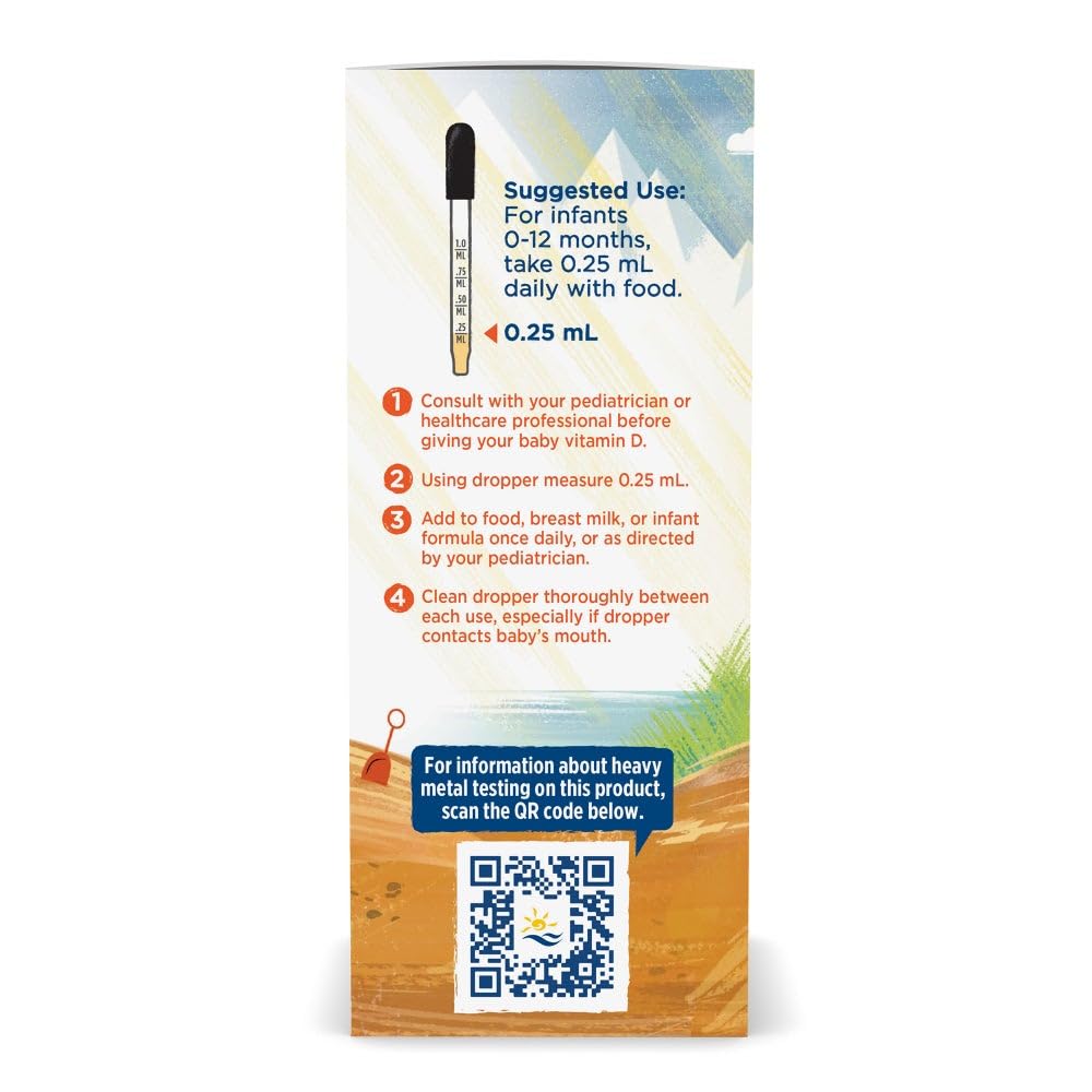Nordic Naturals Baby’s Vitamin D3, Unflavored - 0.76 oz - 400 IU Vitamin D3 - Healthy Bones, Immune System Support, Normal Sleep Rhythms - Non-GMO, Certified Vegetarian - 90 Servings Nordic Naturals uk supplements