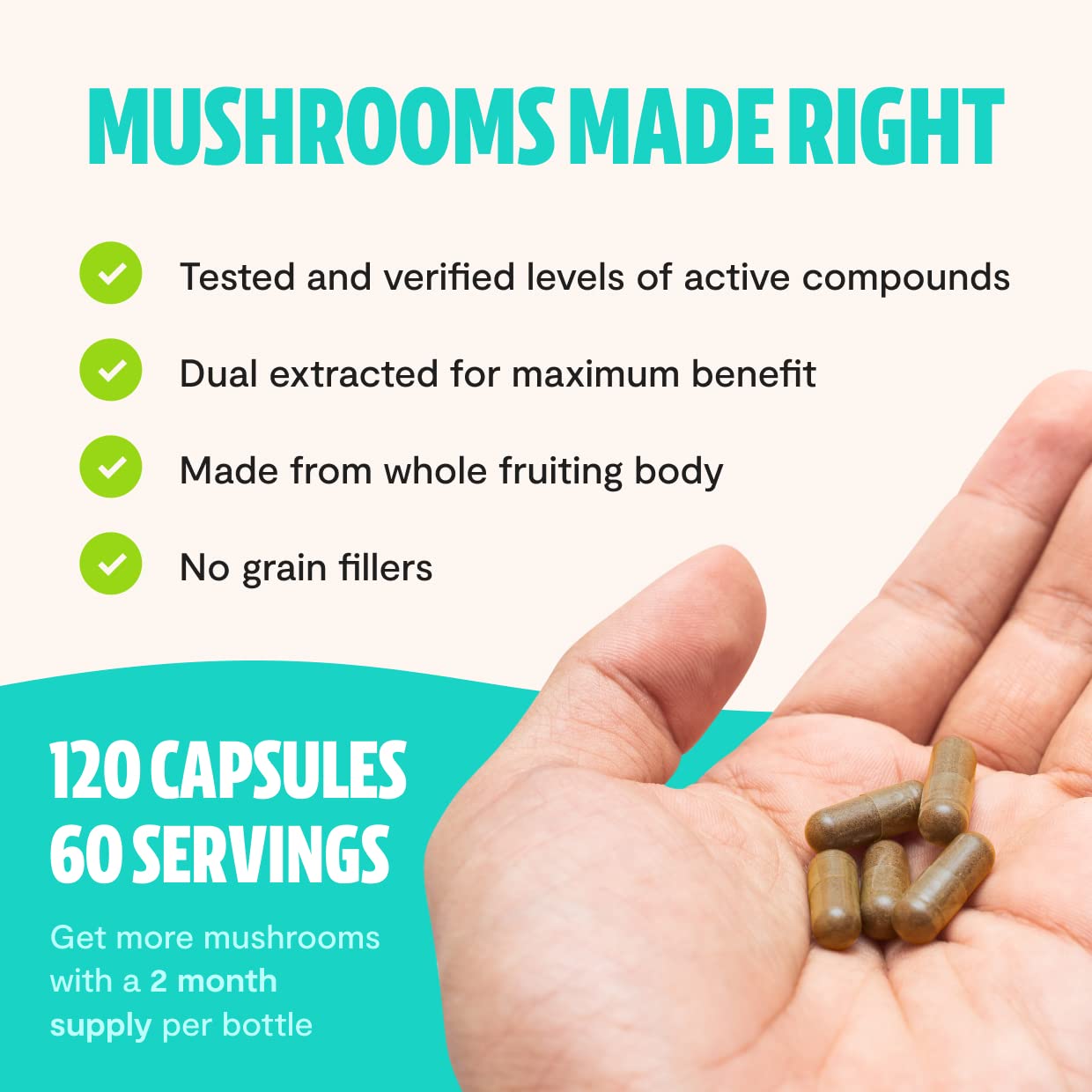 FreshCap Ultimate Mushroom Complex - Lions Mane, Reishi, Cordyceps, Chaga, Turkey Tail FreshCap Mushrooms uk supplements