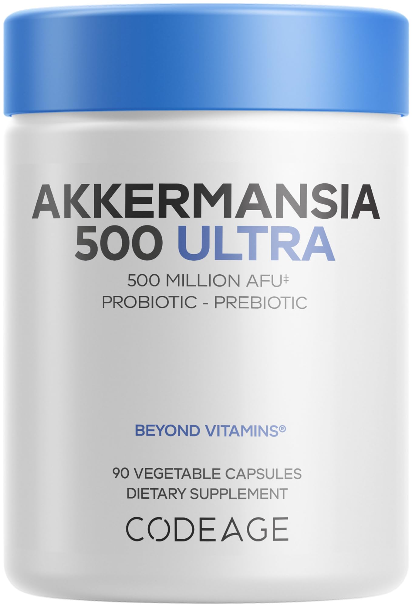 Codeage Akkermansia Muciniphila Probiotic Ultra - High-Potency 500M AFUs Akkermansia Probiotic Supplement - Enhanced Daily Probiotic & Prebiotic, Chicory Inulin - 3-Month Supply - 90 Capsules Codeage uk supplements
