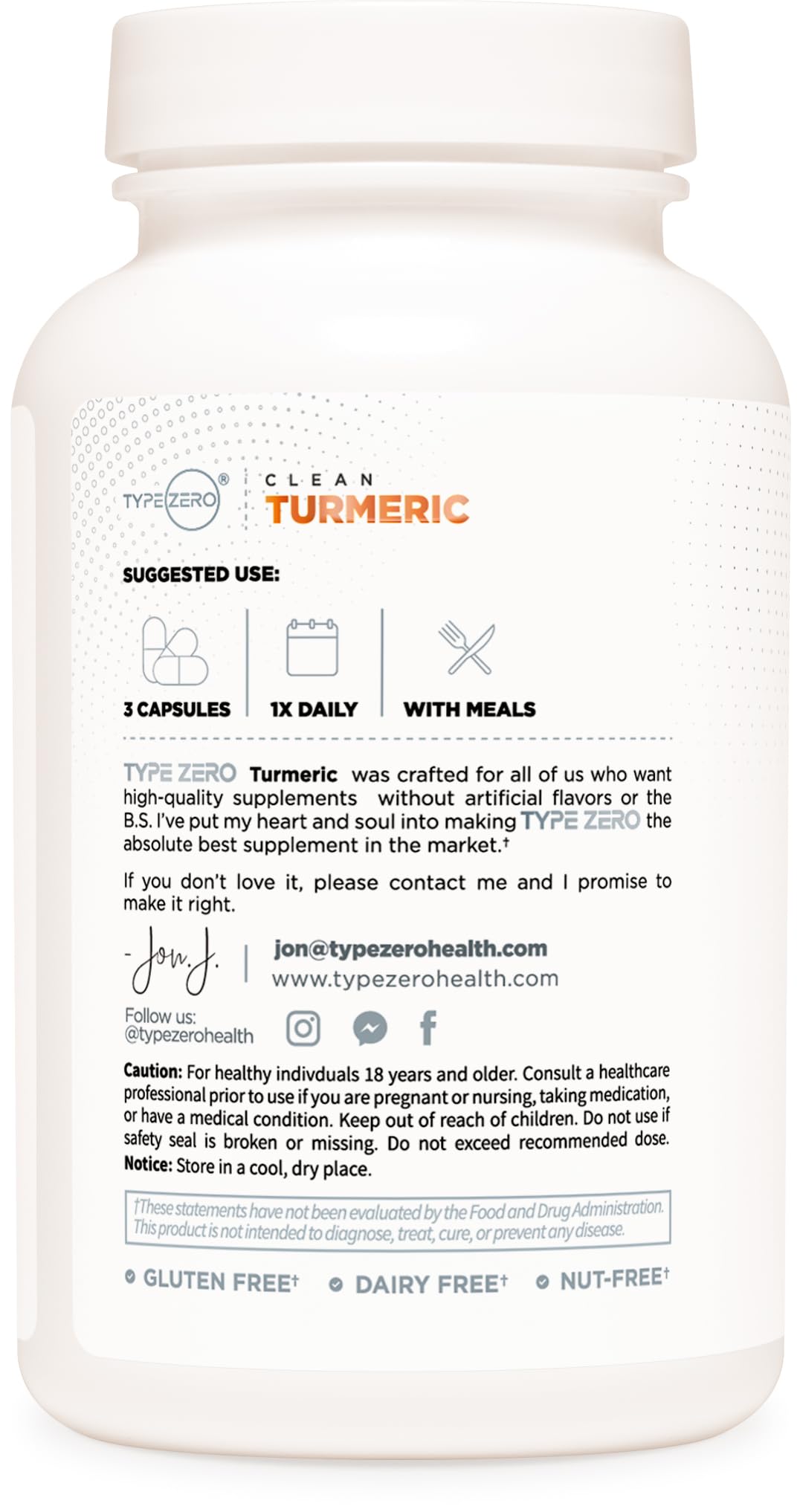 Type Zero Turmeric with Bioperine (120 Capsules) (2300mg per Serving) - GMO Free, Gluten Free, 3rd Party Tested Type Zero uk supplements