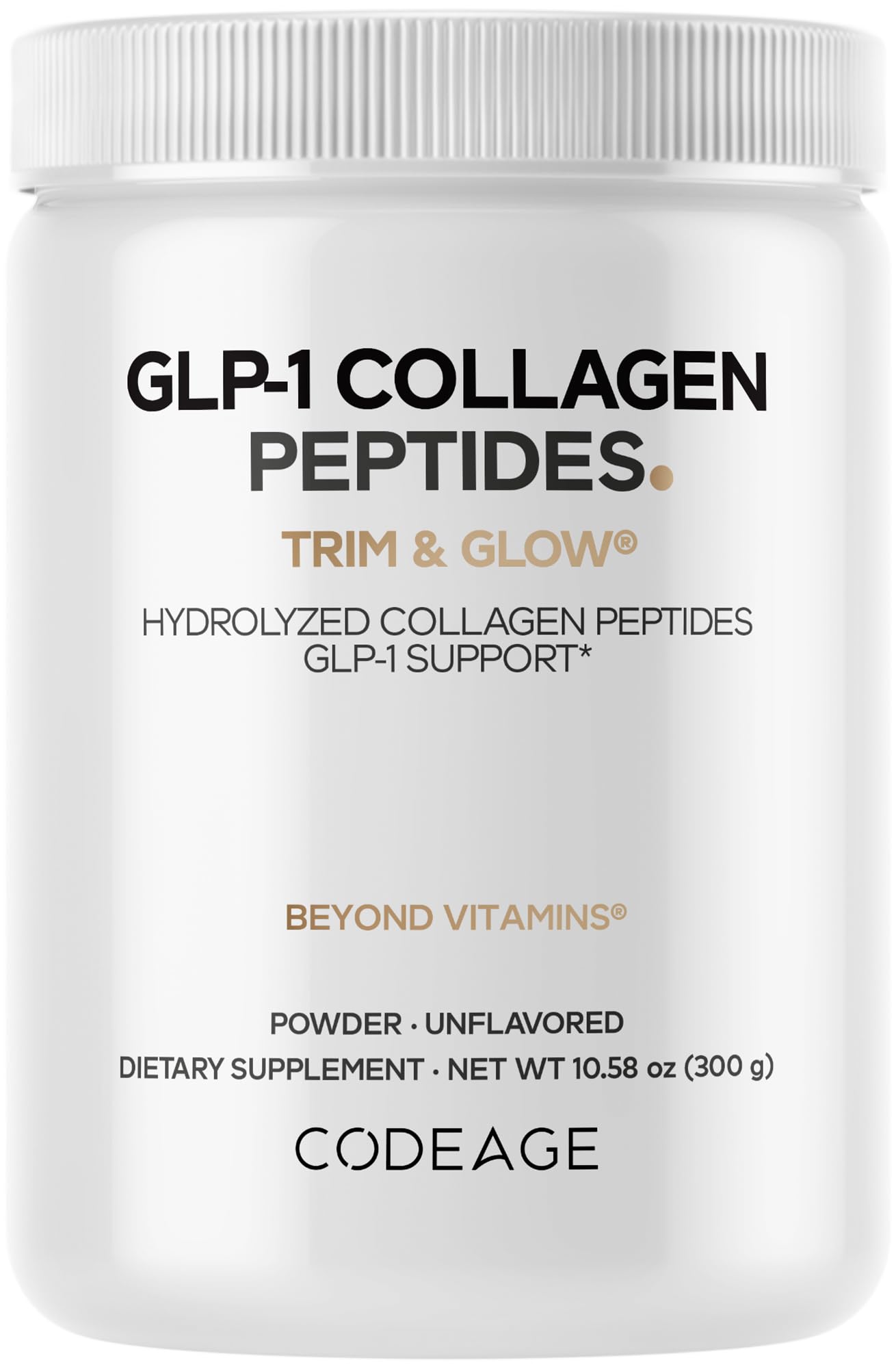 Codeage GLP-1 Collagen Powder Supplement - Nextida GC Collagen Peptides - GLP 1 Support - Hydrolyzed, Grass-Fed, Type I & III, Unflavored - Non-GMO, Gluten-Free, Dairy-Free - 10.58 Oz Codeage uk supplements