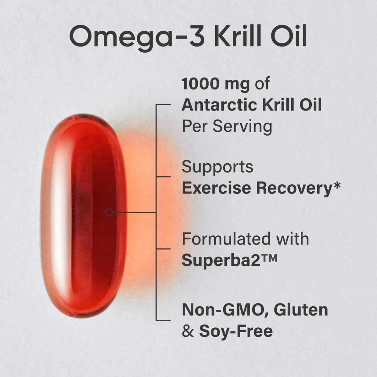 Sports Research® Omega-3 Krill Oil 1000mg - Pure Antarctic Superba Krill with Phospholipids, Choline & Astaxanthin - MSC Certified Sustainable · Non-GMO · Gluten Free - 60 Softgels Sports Research uk supplements