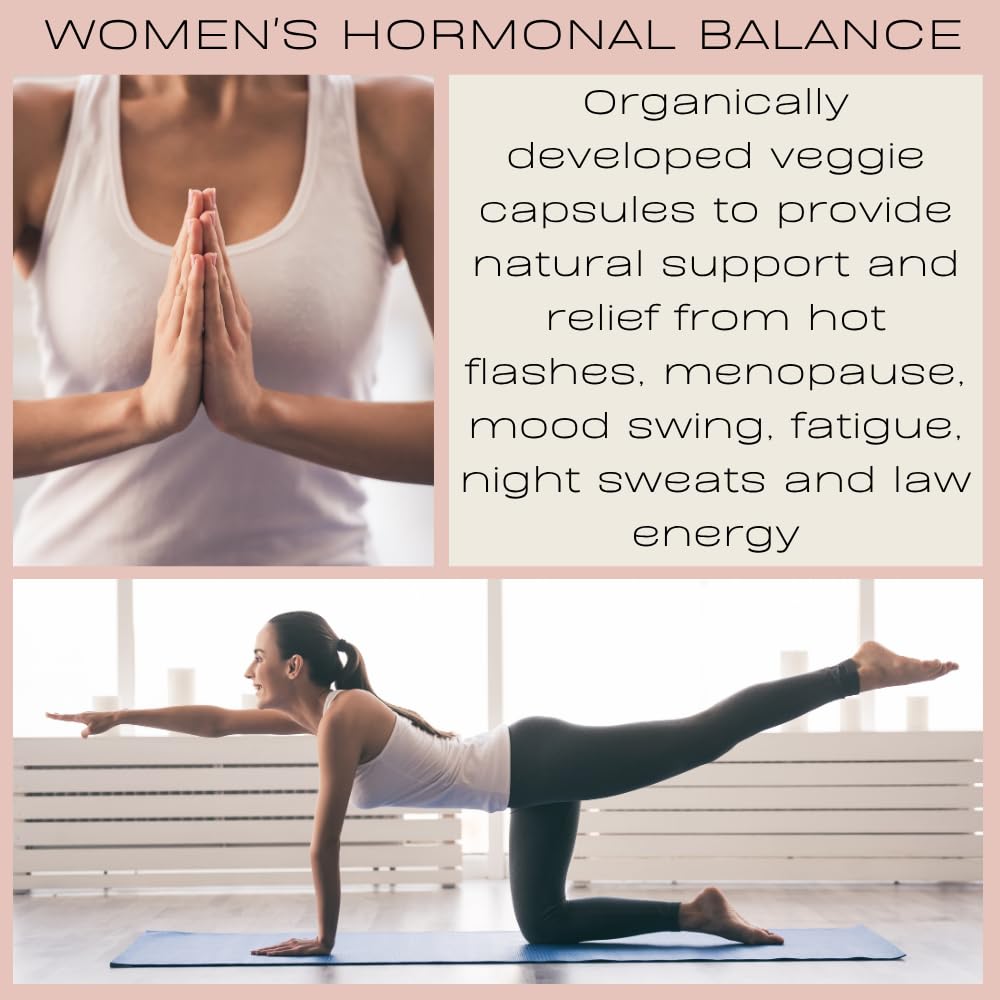 Hormone Balance for Women – Natural Female Energy & Mood Pills – Hot Flashes Menopause Relief Supplement with Vitex Chasteberry, Dong Quai, Maca Root Powder, Ginseng – 90 Veggie Capsules Herbal-avRay uk supplements