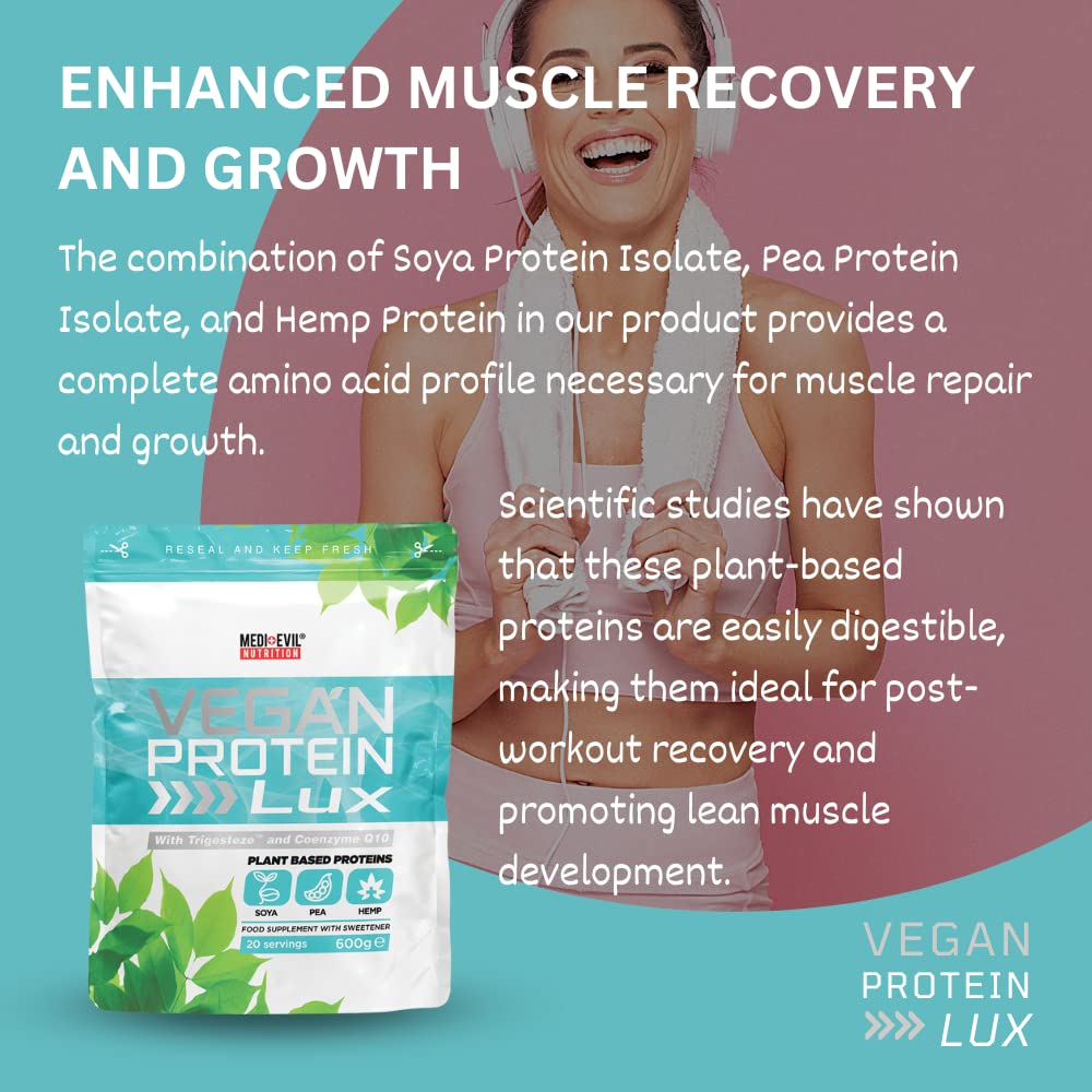 Medi-Evil Nutrition Vegan Protein Powder, Natural Ingredients, Gluten Free and Vegetarian Medi-Evil uk supplements